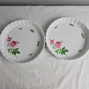 Christineholm Porcelain Floral Pattern Quiche Tart Pie‎ Plate 9.5" Baking Dish
